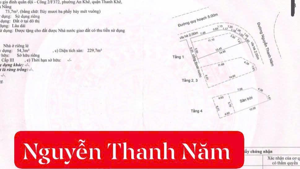 Bán nhà 3 tầng đường nguyễn thanh năm, góc 2 mặt tiền đường, kinh doanh sầm uất
