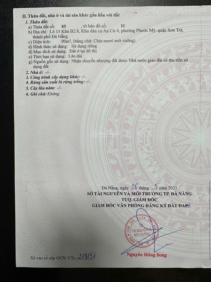 Bán lô đất phước trường 14, sơn trà, vị trí đẹp, gần biển, gần công viên