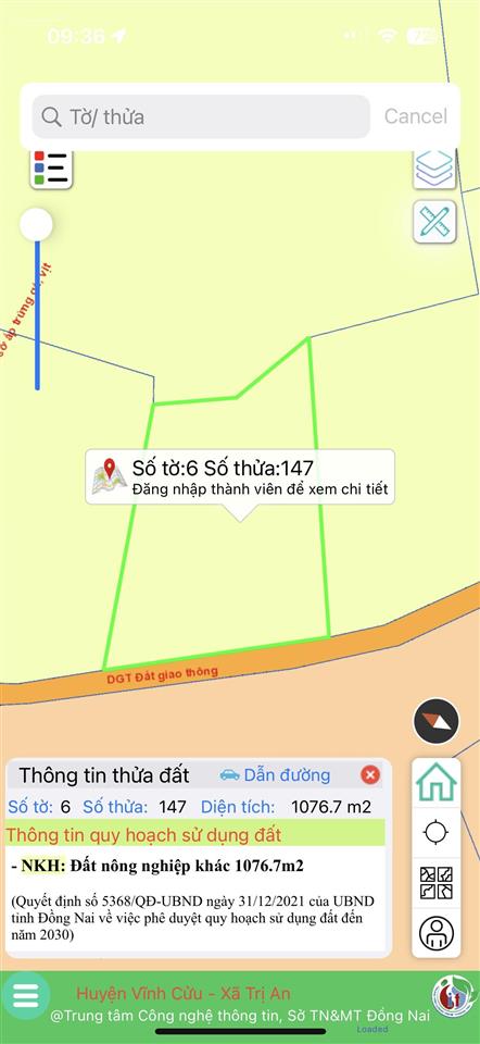 Bán hơn 1000m2 đất phường trị an, thành phố đồng nai mặt tiền 33m