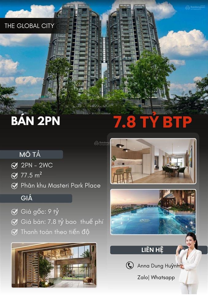 Bán căn 1pn masteri park place lỗ hết mức thương lượng thêm