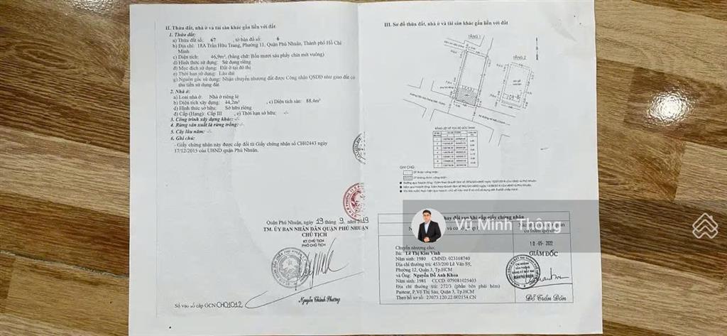 9.9 tỷ bán nhà mt 18a trần hữu trang, phường 11, phú nhuận. dt 5x12.5m 1 trệt 1 lửng tiện xây mới