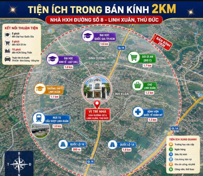 Chỉ 1km đại học quốc gia nhà hxh linh xuân có sân xe hơi pháp lý chuẩn