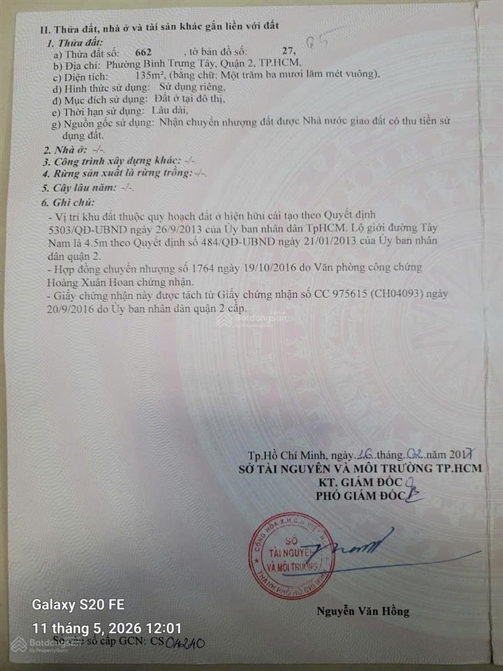 Bán đất tại thửa đất số 662, số 23, bình trưng tây, thủ đức, 8,2 tỷ, 135 m2