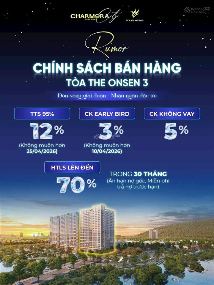 Bán căn hộ charmoracity nha trang toà onsen 3 sungroup nhỉnh hơn 2 tỷ thanh sớm sở hữu ngay