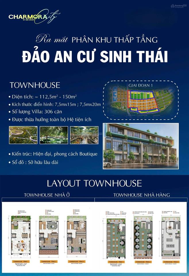 Bán nhà liền kề sungroup charmora city nha trang ngang 7,5m mặt tiền nhà 3 tầng giá rẻ nhất