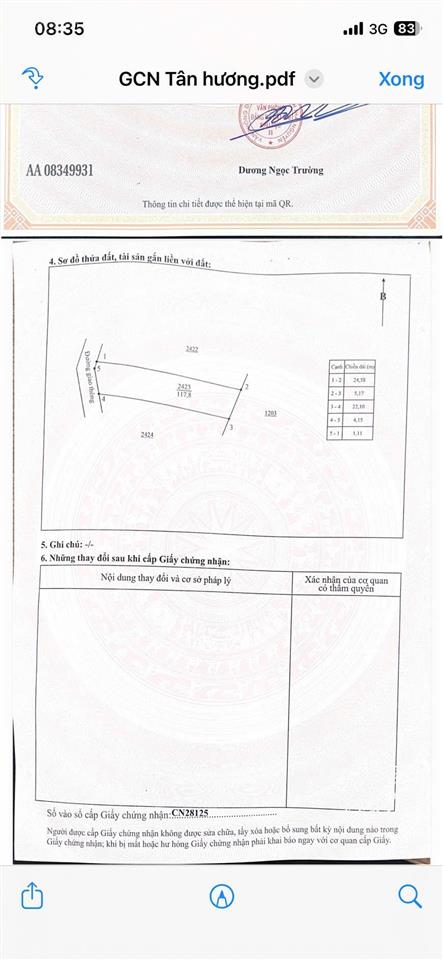 Chính chủ cần bán mảnh đất tại phường tân hương cũ, nay là phường vạn xuân, phổ yên, thái nguyên