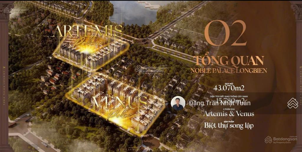 Bán biệt thự song lập giá chỉ 52 tỷ 800tr thanh toán sớm, miễn phí dịch vụ chuẩn 5* trong 3 năm