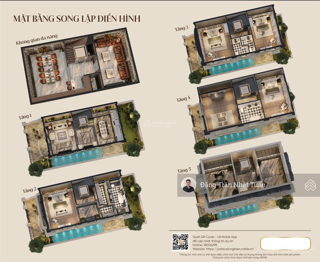 Bán biệt thự song lập giá chỉ 52 tỷ 800 triệu thanh toán sớm, miễn phí dịch vụ chuẩn 5* trong 3 năm