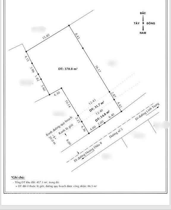 Chính chủ gởi bán, nhà mặt tiền đường số 5, hoàng diệu 2, p. linh trung, thủ đức, dt 457m