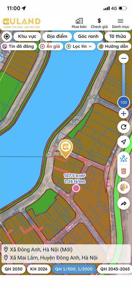 Bán lô đất đẹp ngay vin cổ loa, 55m, nở hậu, ngõ thông, ô tô vào đất