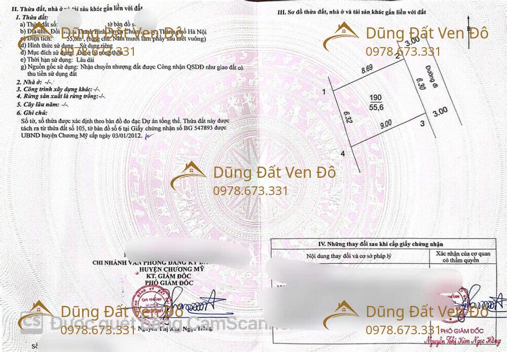 55,6M THANH BÌNH-CHƯƠNG MỸ-HÀ NỘI