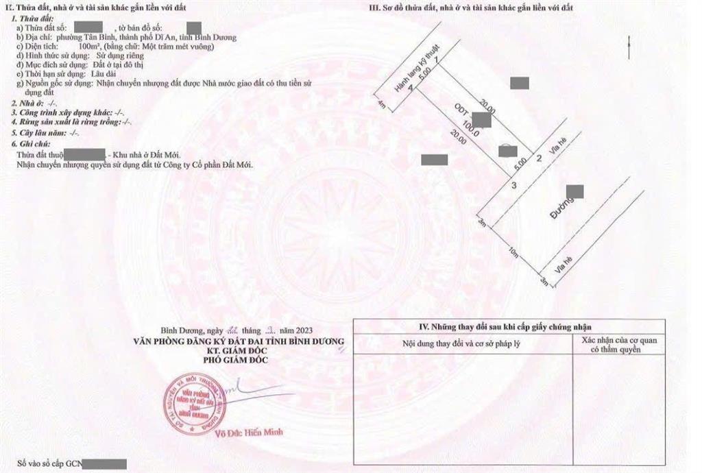 Đất kdc đất mới phường tân bình tp dĩ an