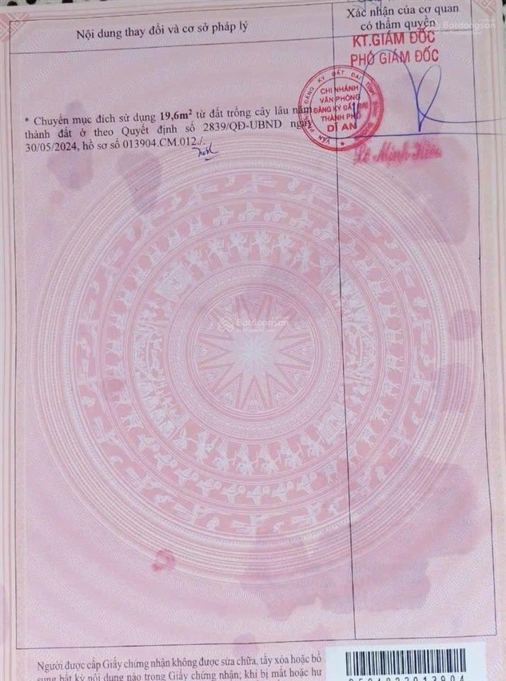 Đất mặt tiền đường chiêu liêu, phường tân đông hiệp tp dĩ an