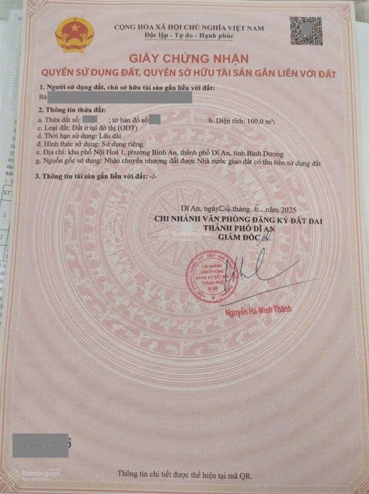 Đất kdc phúc đạt gần làng đại học phường bình an tp dĩ an