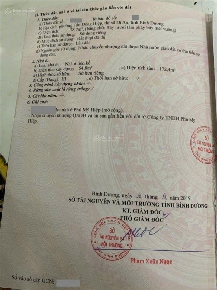 Nhà mặt tiền kinh doanh gần trung tâm y tế dĩ an phường tân đông hiệp tp dĩ an