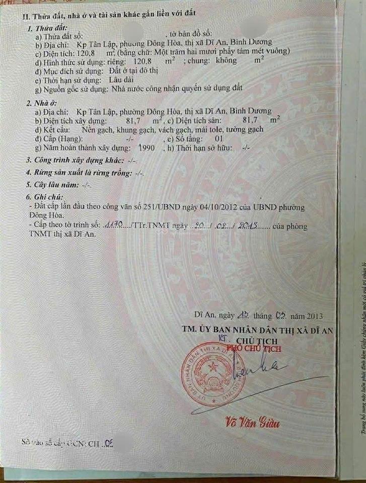 Nhà kdc tân lập ngay làng đại học quốc gia phường đông hòa tp dĩ an