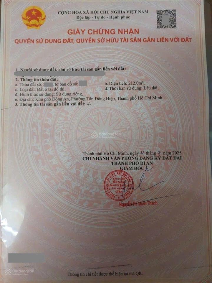 Đất kdc đông an phường tân đông hiệp tp dĩ an