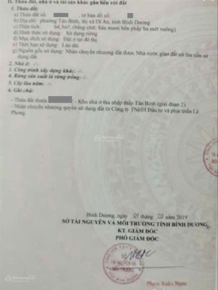 Đất kdc lê phong tân bình phường tân bình tp dĩ an