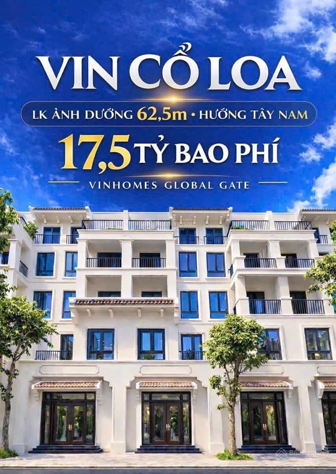 Bán nhà biệt thự vinhomes global gate, 280 triệu / m2, 62.5 m2, đường cổ loa, đông anh, hà nội