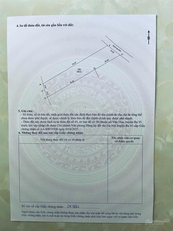 Cần chuyển nhượng 558m2 trong đó có 150m2 thổ cư tại yên bài