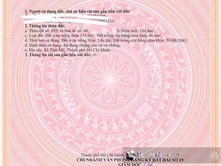 Bán lô đất mặt tiền đường tỉnh lộ 7, xã thái mỹ, củ chi, tp hcm. pháp lý rõ ràng sổ hồng riêng