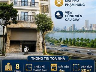Mặt phố phạm hùng  siêu vị trí trung tâm hà nội  80m  8 tầng  thang máy  giá 39 tỷ