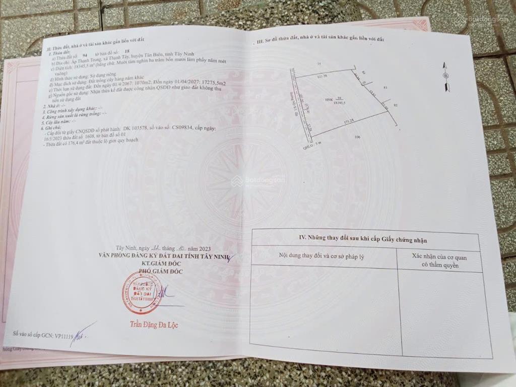 Bán lô đất vườn quy hoạch đất ở