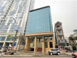 Cho thuê tòa vp 9 tầng mp lê trọng tấn, hà đông, lô góc 3 mặt thoáng dt 200m2, mt 16m. giá 250tr/th