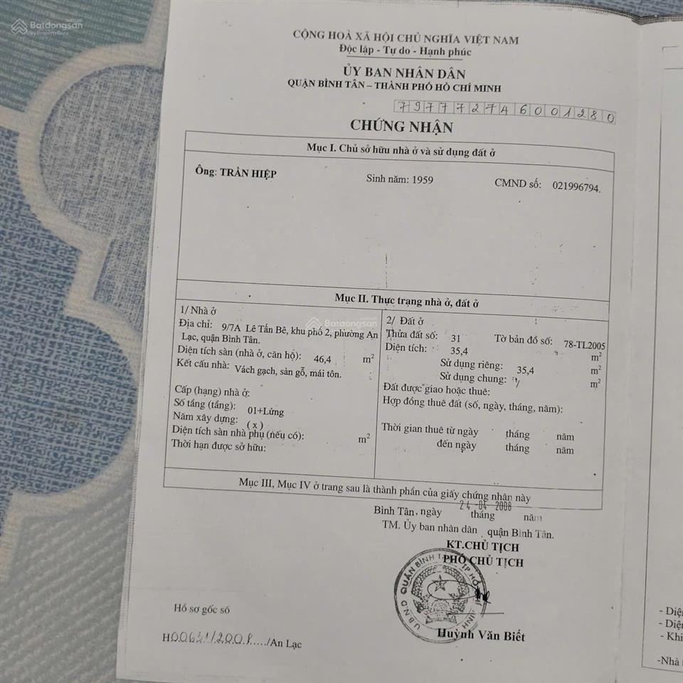 Chính chủ bán nhà hxh số 9 lê tấn b tân tạo bình tân 46,4m 3,61x15 giá 3,88 tỷ  0901 970 *** ngân