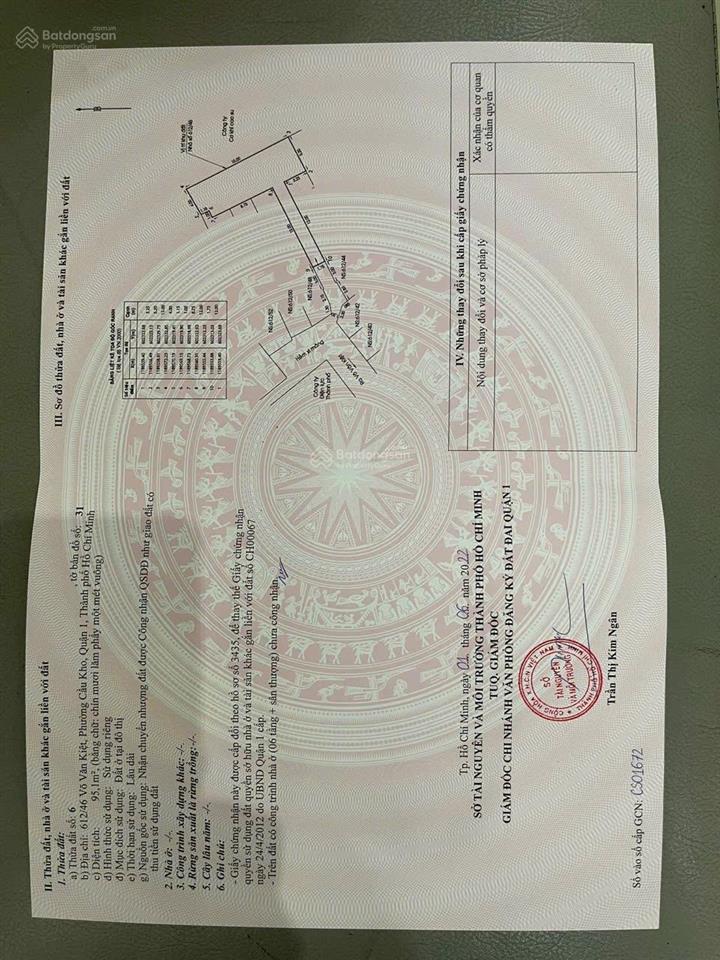 Chính chủ bán đất 160m2 giá 199tr/m q.1 p.cầu ông lãnh tặng nhà mới 36pn dt 252tr  0901 970 *** n