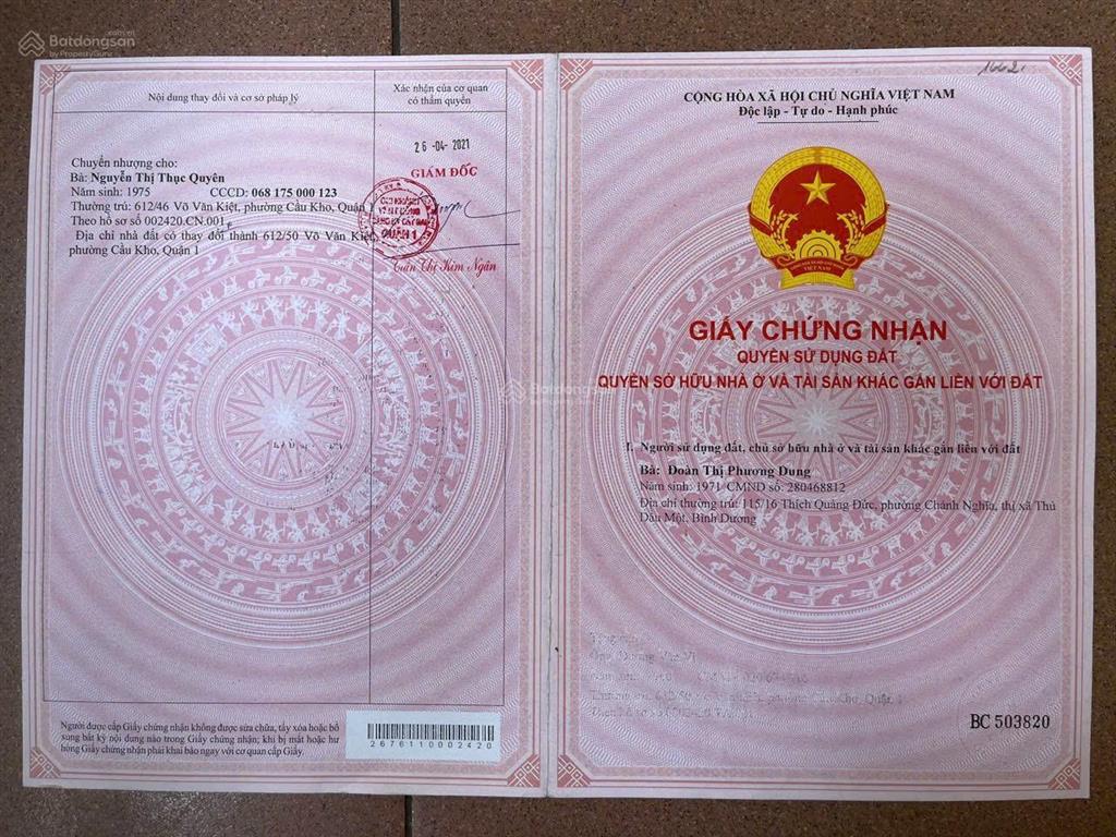 Chính chủ bán đất 160m2 giá 199tr/m q.1 p.cầu ông lãnh tặng nhà mới 36pn dt 252tr  0901 970 *** n