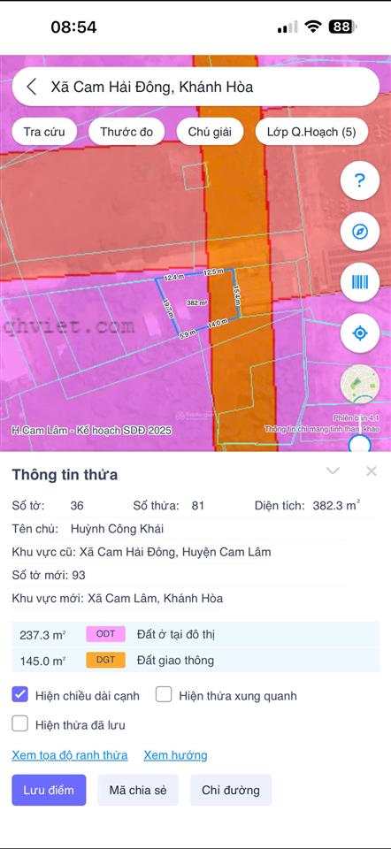 Đầm thủy triều cam hải đông, quy hoạch 1/500 ba mặt tiền đường, an toàn, giá đầu tư
