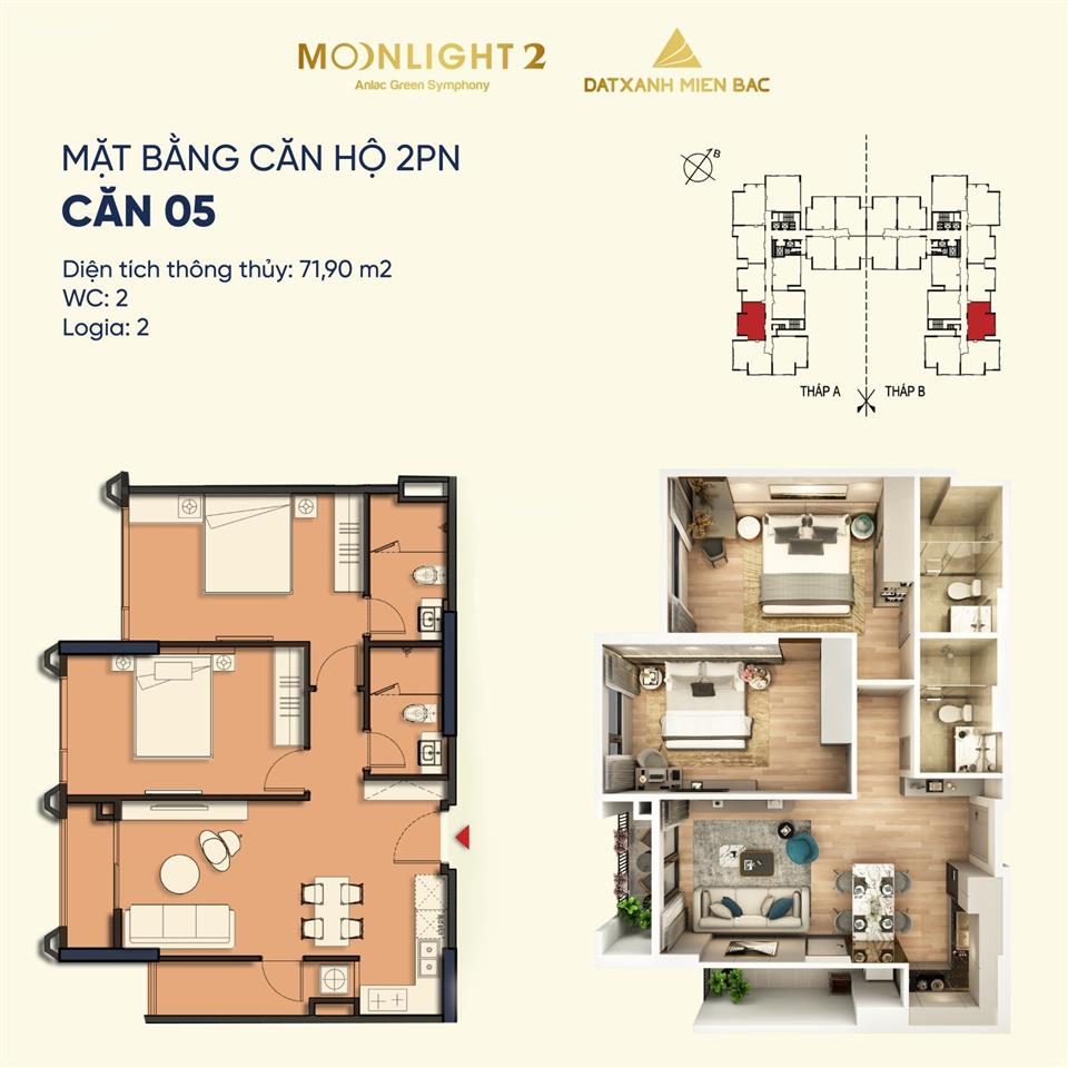Moonlight 2  từ 4.7 tỷ sở hữu căn hộ 2pn diện tích 71m2  chiết khấu thanh toán sớm lên tới 8.5%