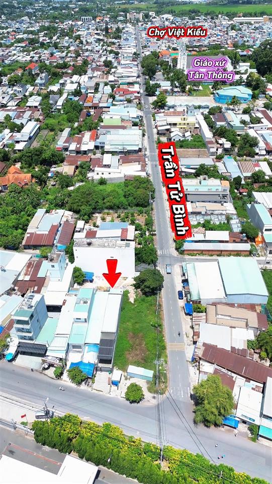 Bán gấp lô đất mặt tiền đường trần tử bình 159m2, sổ hồng riêng, giá 1 tỷ 300tr