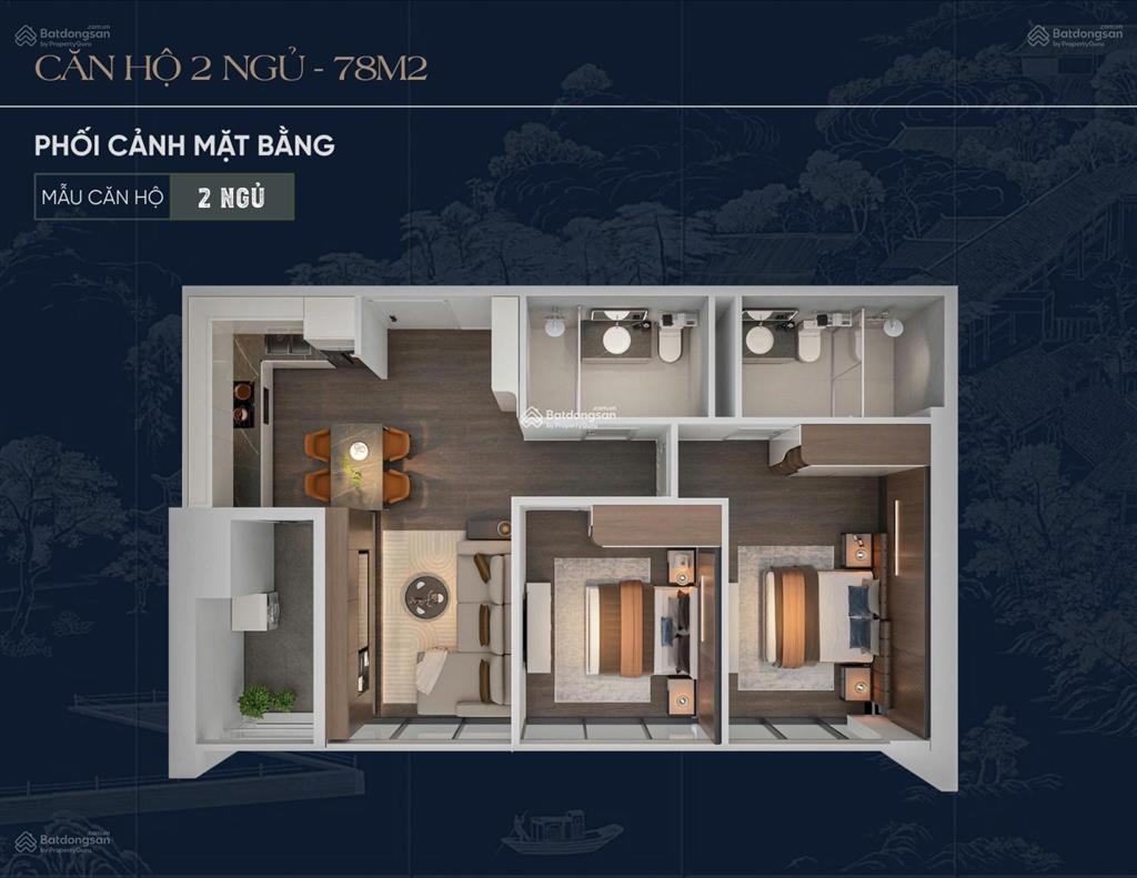 1 căn 2pn + tại sunshine legend city  giá 3,x tỷ, view biệt thự đảo
