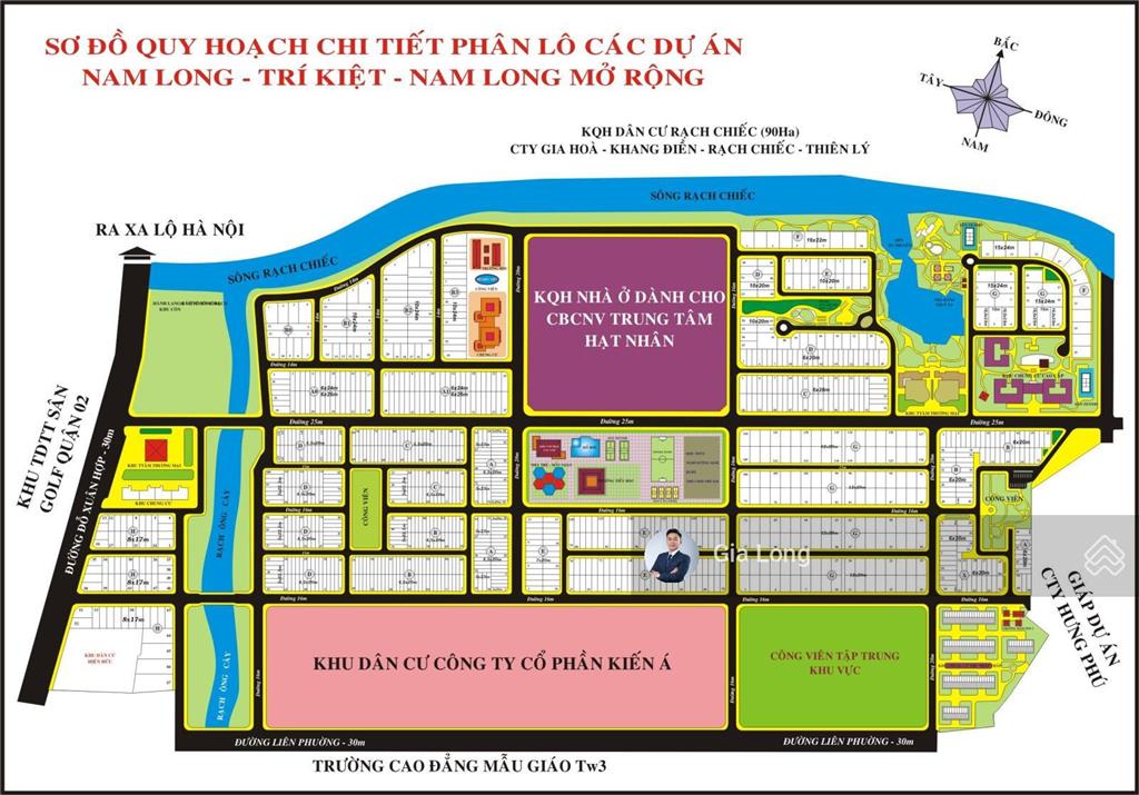 Chính chủ bán nền đất đường 25m giá 13 tỷ kdc nam long, sổ riêng cá nhân129m2 ngang 6