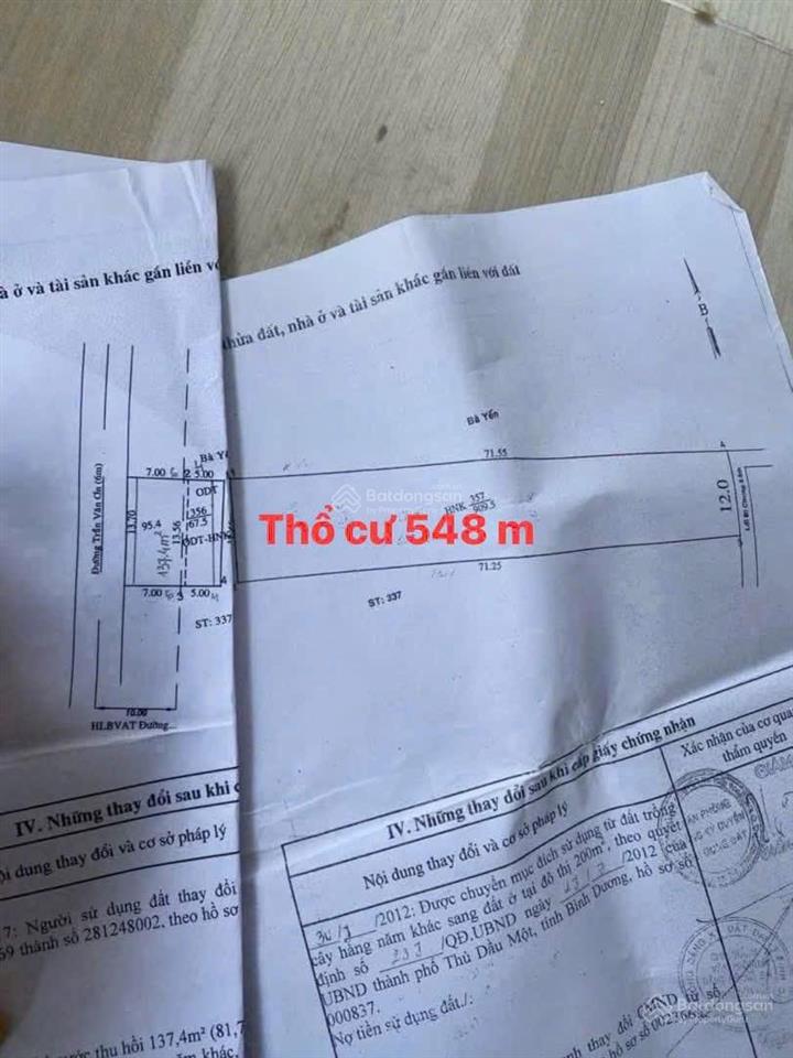 Chính chủ cần bán đất mặt tiền đường trần văn ơn phú lợi, hcm