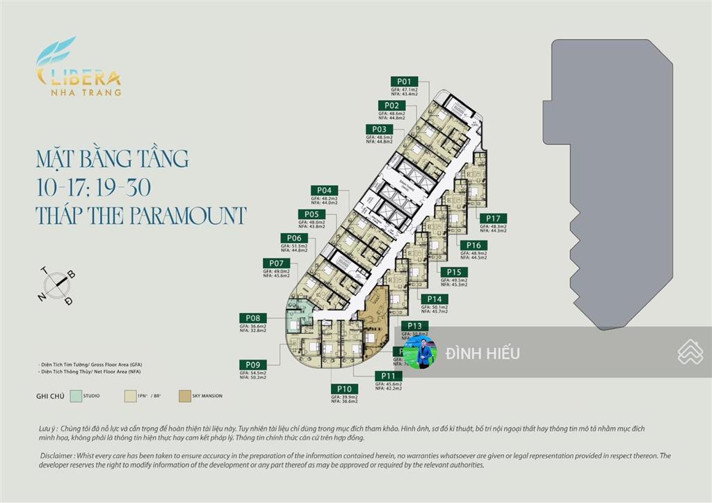 Căn hộ biển libera nha trang, tầng cao the paramount view biển, diện tích 50.7 m2, loại 1pn