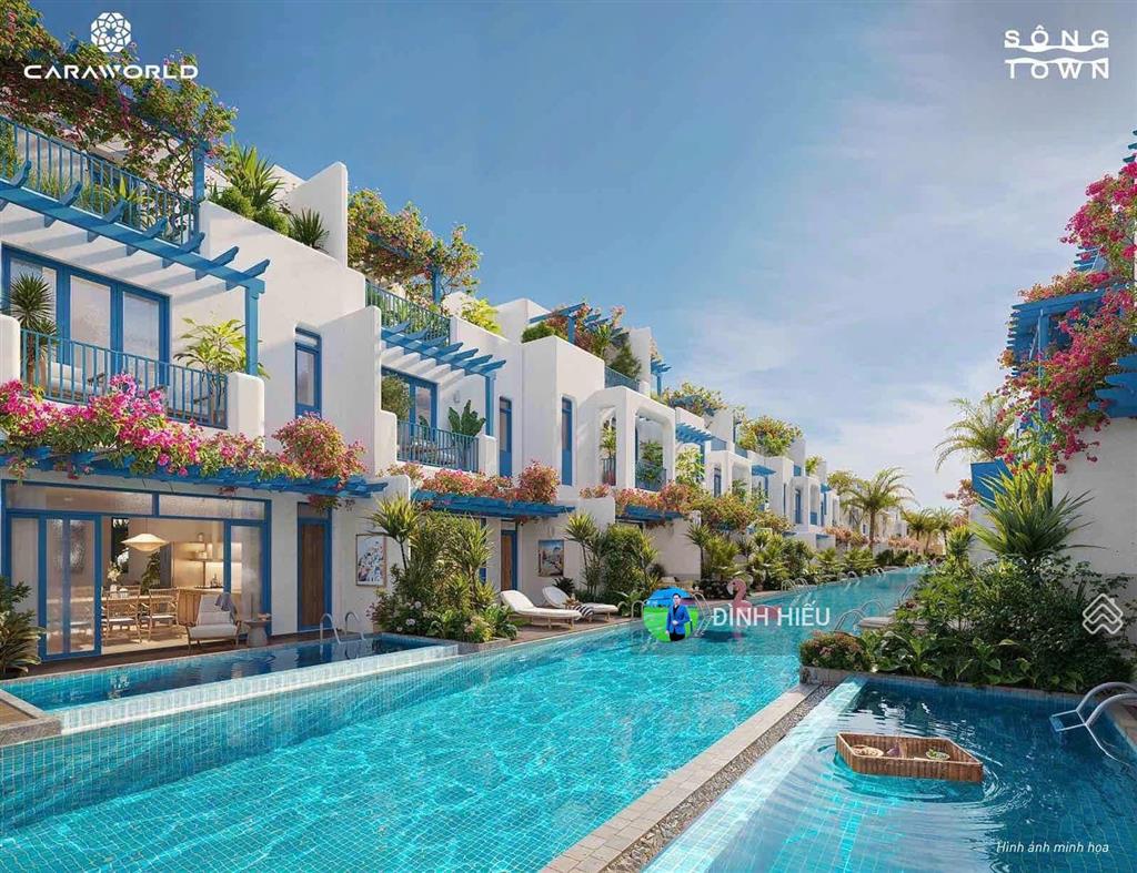 Cặp biệt thự sông town liền kề caraworld cam ranh phân khu hy lạp 5 sông lười chung mặt đại lộ 30m