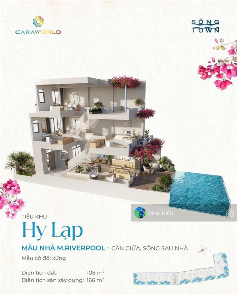 Cặp biệt thự sông town liền kề caraworld cam ranh phân khu hy lạp 5 sông lười chung mặt đại lộ 30m