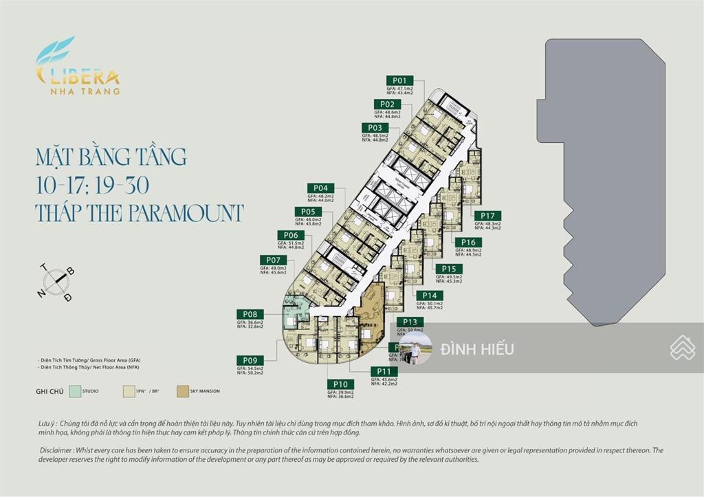 Căn hộ premium ocean suite view biển 75m2 tầng cao 2x, toà the paramount, libera nha trang