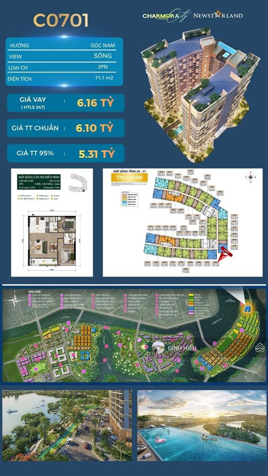 The charm  bán căn hộ 2pn 2wc tại charmora city, 5,3 tỷ, 71,1m2, giá gốc chủ đầu tư