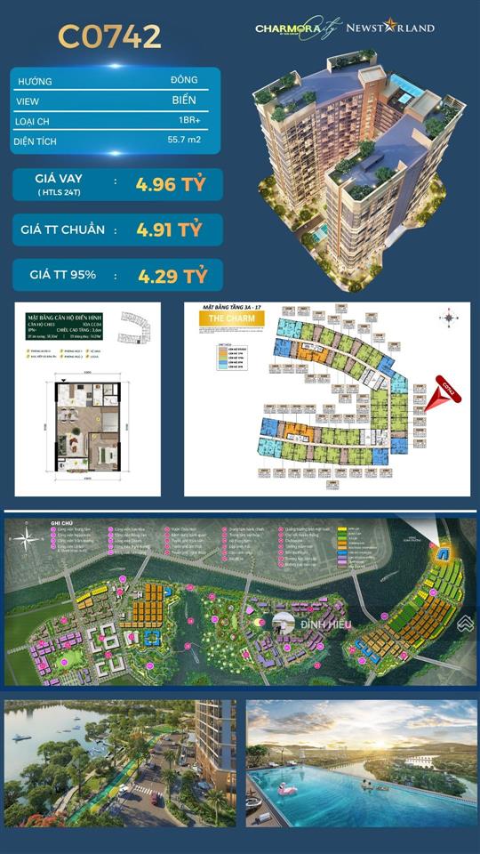 Căn hộ sun group nha trang | charmora city | căn hộ 1pn + 55.7m2 view biển hiếm có, bến dù thuyền