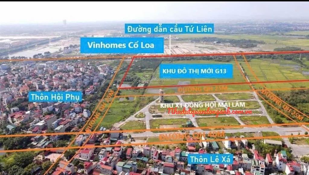 Chuyển nhượng 80m đất dịch vụ đông hội 2 mặt thoáng đường trước nhà 25m nhìn ra đường dẫn tứ liên