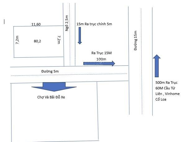 Chính chủ cần bán 80m đất 7,2x11 vuông vắn tại lê xá , đông anh giá rẻ