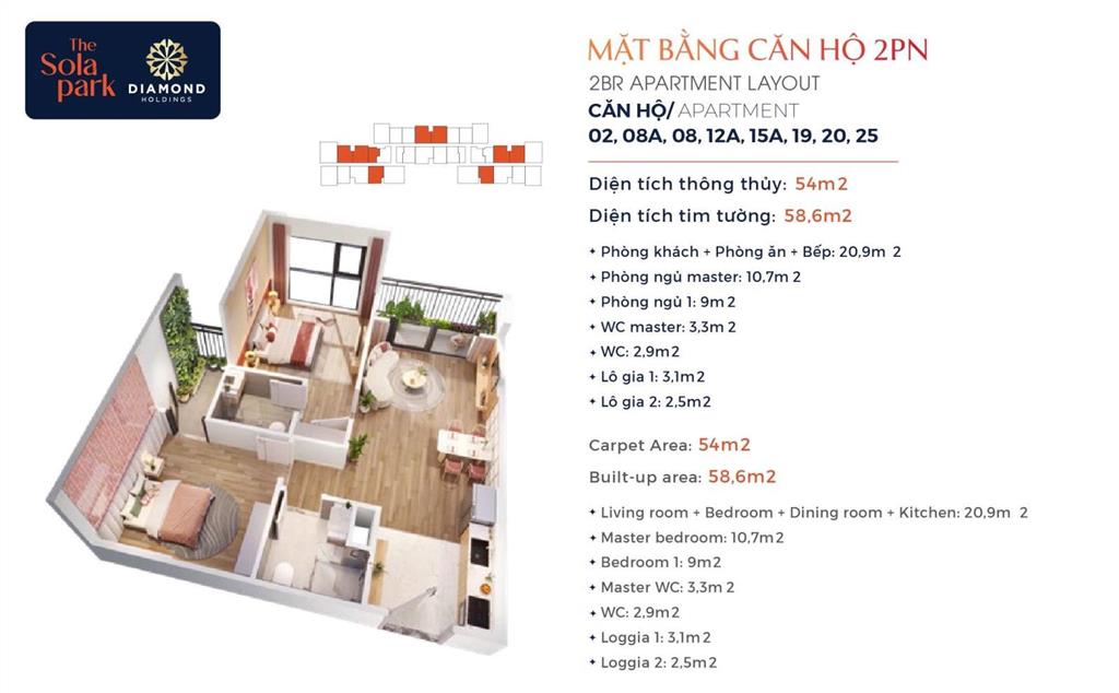 Quỹ 120 căn chuyển nhượng chính chủ (1  3pn)sola park, victoria có hỗ trợ vay 0% thủ tục nhanh gọn