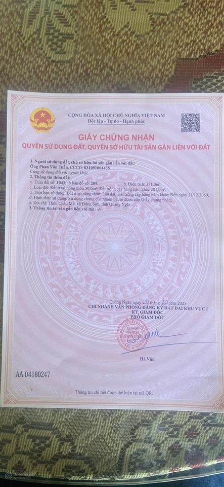 Cần bán lô đất biển châu tân, cách bờ biển 50m, thích hợp xây homestay