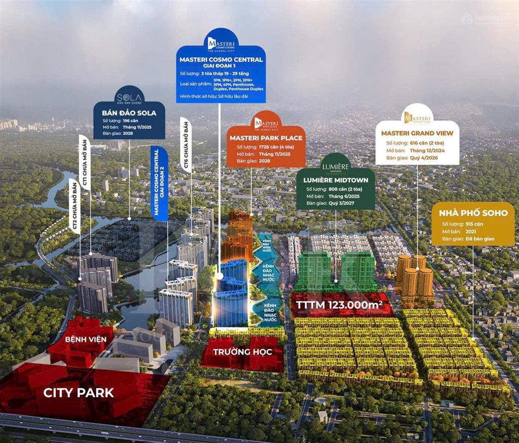 Mua căn hộ masteri park place trực tiếp chủ đầu tư chiết khấu đến 14% căn 2pn 2wc 80m2 chỉ 9,5 tỷ