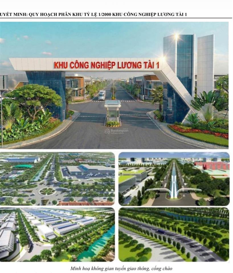 Bán đất f0 nhất trai lương tài dt 90m2 mt 5m nở hậu ô tô tránh thông gần các dự án kcn logistic