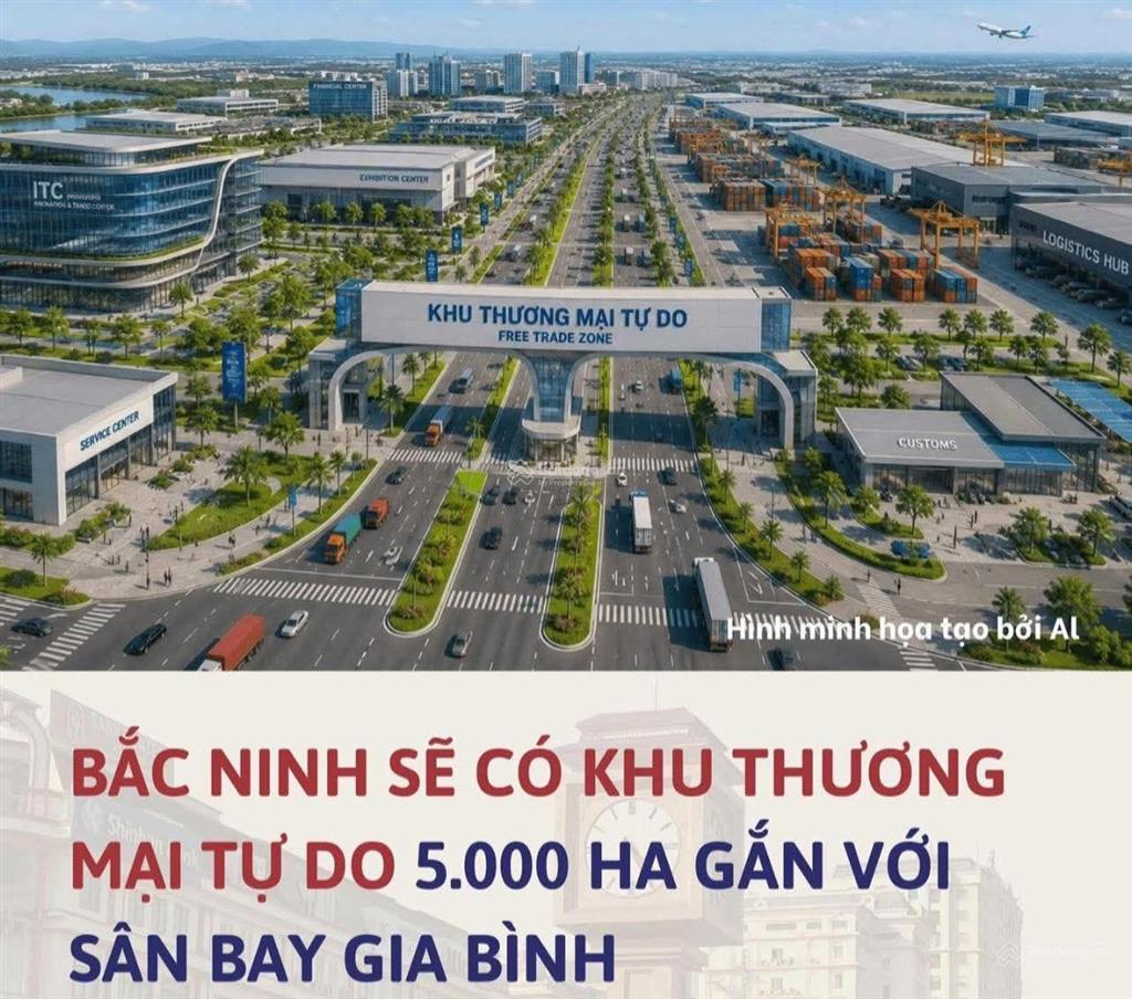 Bán đất f0 nhất trai lương tài dt 90m2 mt 5m nở hậu ô tô tránh thông gần các dự án kcn logistic